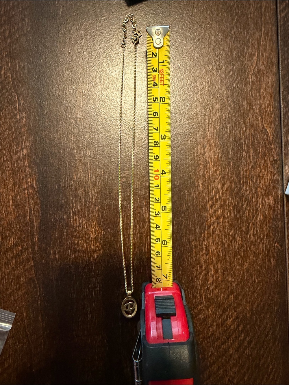 Authentic Christian Dior Gold Double-Ring Oval Pendant Necklace - Picture 4 of 7